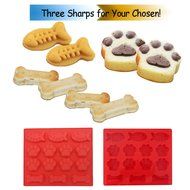 JamHoo Dog Bones Baking Molds - Dog Paws Baking Molds - Fish Baking Molds - Puppy Pets Print Nonstick Silicone... N7