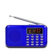 eJiasu Mini Portable MP3 Music Player Charging Digital LED Display Panel FM Radio Stereo Speaker USB TF card(Black) N7