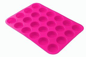 iShop - 24 Cup Silicone Muffin baking pan &amp; Cupcake baking tray, FDA approved, Easy To Clean, non stick, Oven...