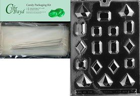 Cybrtrayd J025 Jewels Chocolate Candy Mold with Exclusive Cybrtrayd Copyrighted Chocolate Molding Instructions N5