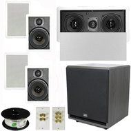 Theater Solutions 5.1 Home Theater 6.5" Speaker Set with Center, 12" Powered Sub and More TS65WL51SET7