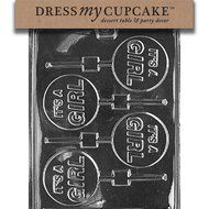 Dress My Cupcake Chocolate Candy Mold, It's a Girl Lollipop, Baby Shower