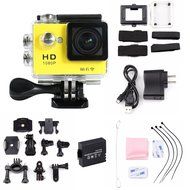 1080P WiFi Action Camera W9 140D Wide Angle 2" Sport Camera 30m Waterproof HD DV (Yellow) N3