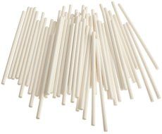 Wocuz Paper Lollipop Sticks 100 Count 6 Inch,White