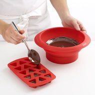 Lekue Silicone Chocolate Mold, Model # 0217115R01M017, Cube, Red N5