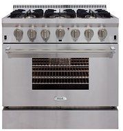 AGA APRO36DFSS 36" Professional Dual Fuel Range with RapidBake Convection, Stainless Steel