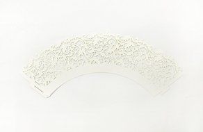 HUAL Cupcake Wrappers 50 Filigree Artistic Bake Cake Paper Cups Lace Laser Cut Liner Baking Cup Muffin Case Trays... N18
