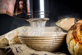 BANNE MOMMA Banneton Proofing Basket 9 Inch For Bread and Dough with Liner + Bonus 13 inch Linen Bread Bag N5