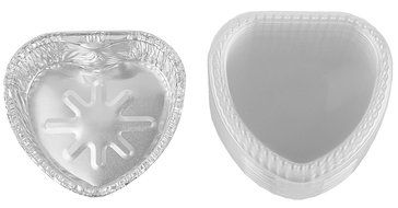 Aluminum Foil Cups Cordate 3-5/8" For Muffin Cupcake Baking Baking Cups With Lids 10 Sets N4