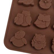 Ogori 12 Owls Silicone Cake Bread Chocolate Jelly Candy Kids Gift Baking Mould Craft Mold N4
