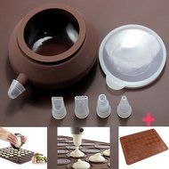WOMHOPE Silicone Decomax Pen with 4 Nozzles + 1 x Baking Sheet - Cup Cake Muffin Pastry Cream Icing Nozzle - Macaron... N7