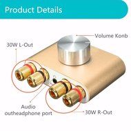 Mini Power Amplifier, ELEGIANT 30Wx2 High Power Stereo Hifi Bluetooth Dual Channel Audio/Car Amplifier w/ 3.5mm... N14