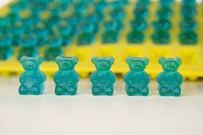 2 Pack - 63 Cavity PURE LFGB SILICONE Gummy Bear Mold by The Modern Gummy + Dropper + Recipe PDF; No Plastic Fillers... N3