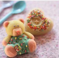 Silicone Baking Mold - Mini Cake Pans For Kids (Heart and Teddy Bear) N3
