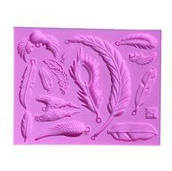 Fondant Sugar Craft Mold, KOOTIPS 2 Pcs/set Feather and Glass kinds different mold DIY Cake Decorating Fondant... N5