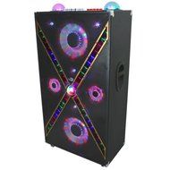SP-136 BT Active DJ Party Speaker with Bluetooth, Wheels, and Sound Activated Lights Bluetooth/3.5mm Mini Jack...