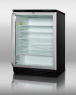 Summit SCR600BLSH 24" 5.5 cu. ft Compact Glass Door Commercially Approved Beverage Refrigerator with Factory Installed... N3