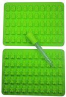 2 - No Plastic Filler - Pure LFGB Silicone - 2 - 50 Cavity (100 Total Bears) With Dropper Gummy Bear Mold for... N4