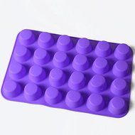 24 Cavity Mini Muffin Cup Silicone Soap Cookies Cupcake Bakeware Pan Tray Mould N2