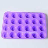 24 Cavity Mini Muffin Cup Silicone Soap Cookies Cupcake Bakeware Pan Tray Mould N3