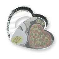 SCI Scandicrafts Fluted Heart Shaped Tart Pan with Removable Bottom 11-inch