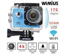 WiMiUS Q1 4K Wifi 131ft Waterproof Action Camera With 16 MP,170&deg; Wide Angle, 2.0'' LCD Screen+20 All In One Kit... N3