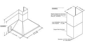 KOBE Range Hoods RA9436SQB-DC46-1 6-Speed 750 CFM Premium Wall Mount Range Hood Fits Ceiling Heights Of 10-1/2... N3