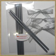 Silver sticks and Bows - 50pcs 6" Plastic Lollipop Sticks for Cake Pops or Lollipop Candy (Silver sticks+Bows) N2