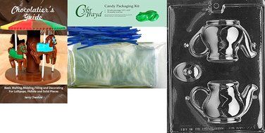 Cybrtrayd D077 Tea Pot Chocolate Candy Mold with Exclusive Cybrtrayd Copyrighted Chocolate Molding Instructions N10