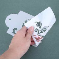 Whitelotous 4PCS Flowers Fondant Cake Decorating Stencil Template Mold Baking Tools