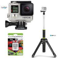 GoPro Hero4 Hero 4 12MP Full HD 4K 30fps 1080p 120fps Built-In Wi-Fi Waterproof Wearable Camera Black Adventure... N176