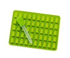 New Gummy Bear Mold Set - 2 Cavity Molds and 2 Droppers with Bonus Quick Start Recipes (Classic, Sour, Vegan)... N4