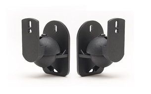TechSol Essential TSS1-B - 2 Pack of Black Universal Speaker Wall Mount Brackets