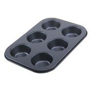 KYW muffin tin- Cupcake muffin pans,6 Cups-Black N6
