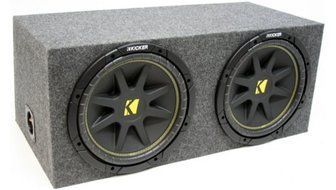 ASC Package Dual 10" Kicker Sub Box Sealed Rearfire 3/4" MDF Subwoofer Enclosure C10 Comp 600 Watts Peak