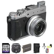 Fujifilm X30 12 MP Digital Camera with 3.0-Inch LCD (Silver) 32GB Bundle 2