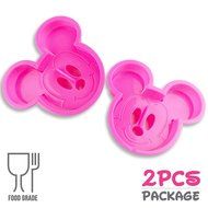 Mickey Cookie Mold | Cute and Big 2pcs 6" Pink Food Grade Mickey Mouse Design DIY Sandwich Bread Toast Pancakes... N2
