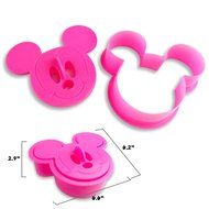 Mickey Cookie Mold | Cute and Big 2pcs 6" Pink Food Grade Mickey Mouse Design DIY Sandwich Bread Toast Pancakes... N3