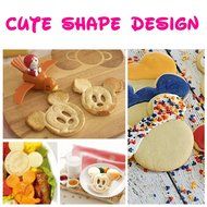 Mickey Cookie Mold | Cute and Big 2pcs 6" Pink Food Grade Mickey Mouse Design DIY Sandwich Bread Toast Pancakes... N5