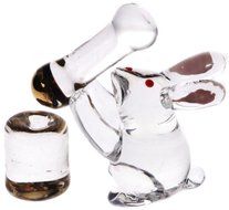 Lead Glass Rabbit -- Rice cake making -- N2