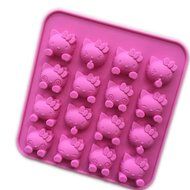 Witkey 16 Cavity Cute Cat Shape Non Stick Silicone Mold Fondant Chocolate Molds Candy Molds Baking Cookie Mould... N2
