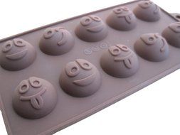 JLHua 10-Cavity Funny Emotion Emoji Silicone Cake Chocolate Soap Decoration Mold N4