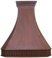 Copper Best H3 362742S Copper Custom Range Hood Island Mount with Embossed Patterm Wrap Around N2