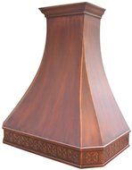 Copper Best H3 362742S Copper Custom Range Hood Island Mount with Embossed Patterm Wrap Around N3