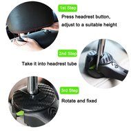 E-MANIS Car Hooks with Flash Light Auto Seat Headrest Hanger Holder Hook for Bag Purse Coat Grocery Black (2 pack) N6