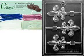 Cybrtrayd D097 Chocolate Candy Mold, Fleur-De-Lis Lolly Dads and Moms N7