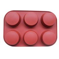 6 Cavity Round Silicone Mold For Muffin Cupcake, Bread, Handmade Soap Set of 2