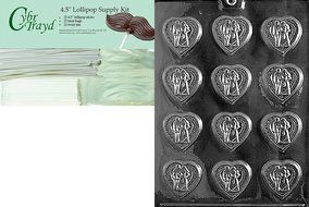 Cybrtrayd W007 Wedding Hearts Chocolate Candy Mold with Exclusive Cybrtrayd Copyrighted Chocolate Molding Instructions N3