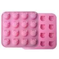 16 Cavities Vivid Expression Pig-Man Cake Molds Silicone Jello Chocolate Candy Molds (Pink, Pack of 1) N2