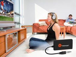 TaoTronics Wireless Portable Bluetooth Transmitter Connected to 3.5mm Audio Devices, Paired with Bluetooth Receiver... N6